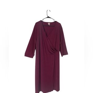 CHICOS WOMENS MIDI WRAP DRESS MAGENTA COLOR SIZE 1 (8)